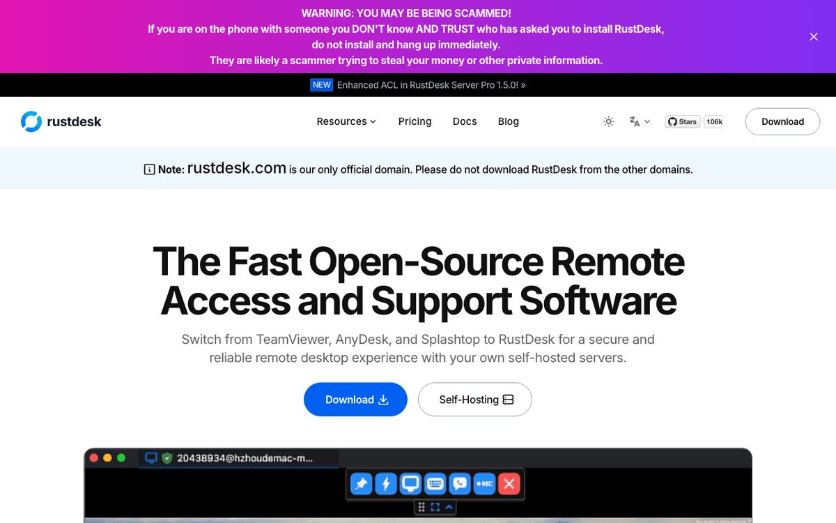 RustDesk screenshot