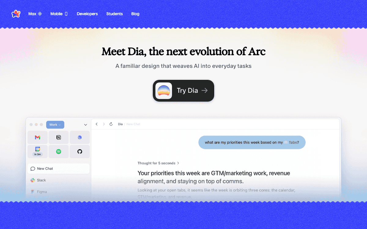 Arc screenshot